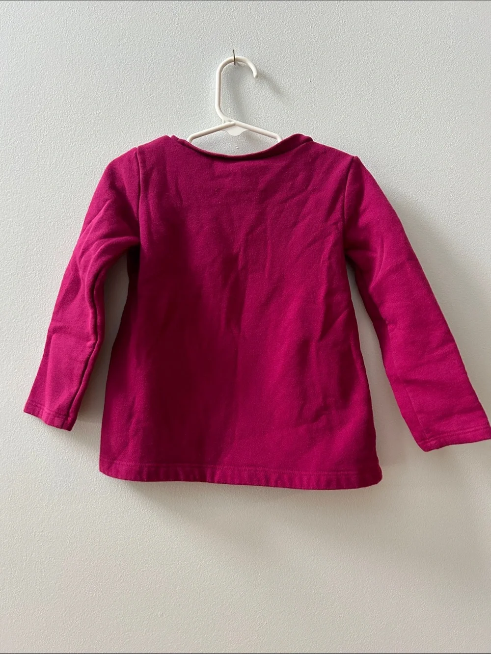 Carter's Long-Sleeve Fleece Top in Magenta with Bow
